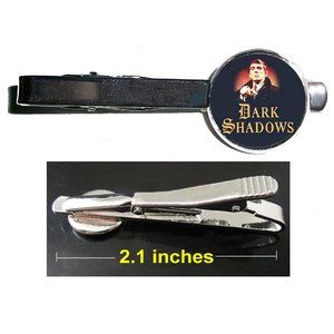 Dark Shadows Barnabas Collins Tie Clip Clasp Bar Slide Silver Metal Shiny